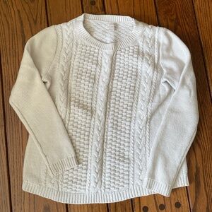 Cozy Cable-Knit Sweater by J.Crew • Size S • Cream/IvoryKnit Sweater